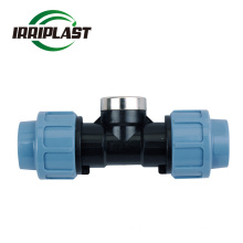 PP compression fititngs-Tee Quick Connector PN16 90 Degree Tee  Female Male Tee for Water Supply